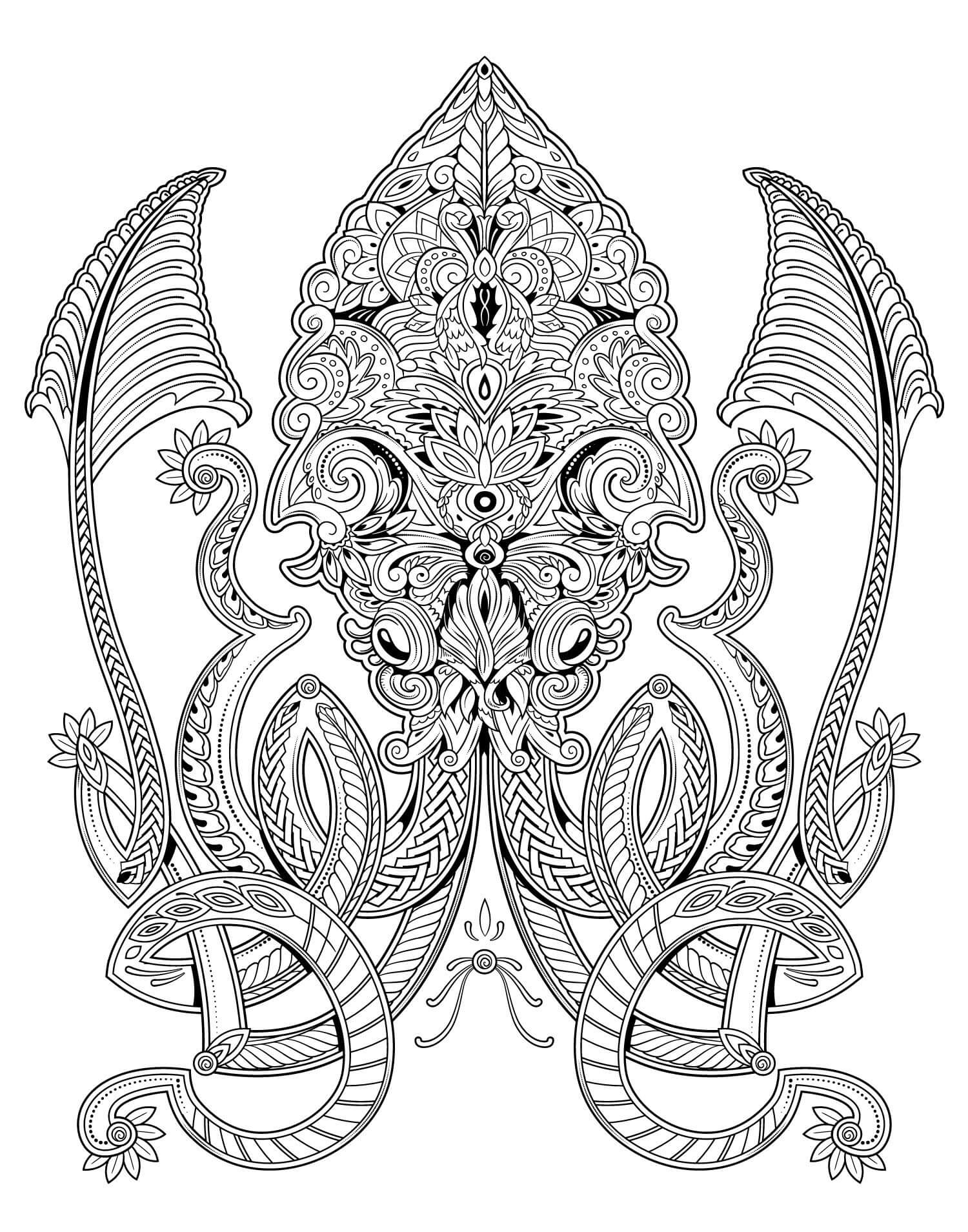 Dibujo de Calamar Adulto para Colorear y Imprimir