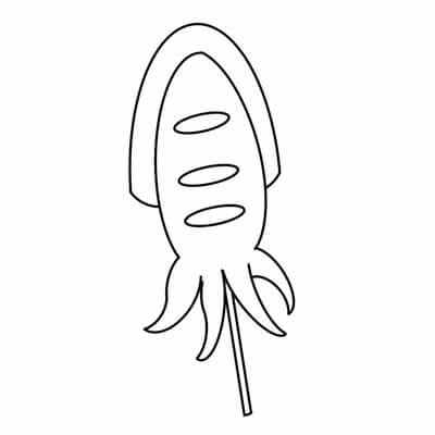 Dibujo de Calamar Fácil para Colorear y Imprimir