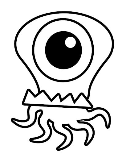 Dibujo de Calamar Monstruo para Colorear y Imprimir