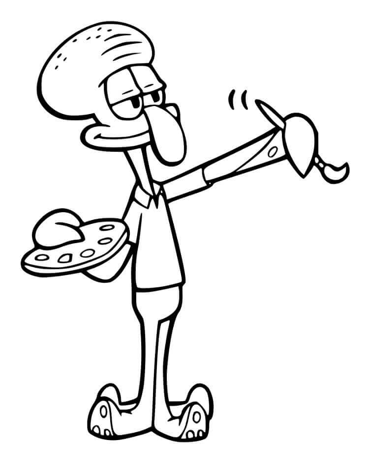 Dibujo de Dibujo de Tentáculos de Calamardo para Colorear y Imprimir