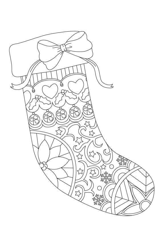 Dibujo de Bastante Calcetín para Colorear y Imprimir