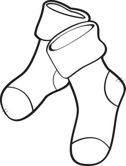 Dibujo de Bonitos Calcetines para Colorear y Imprimir