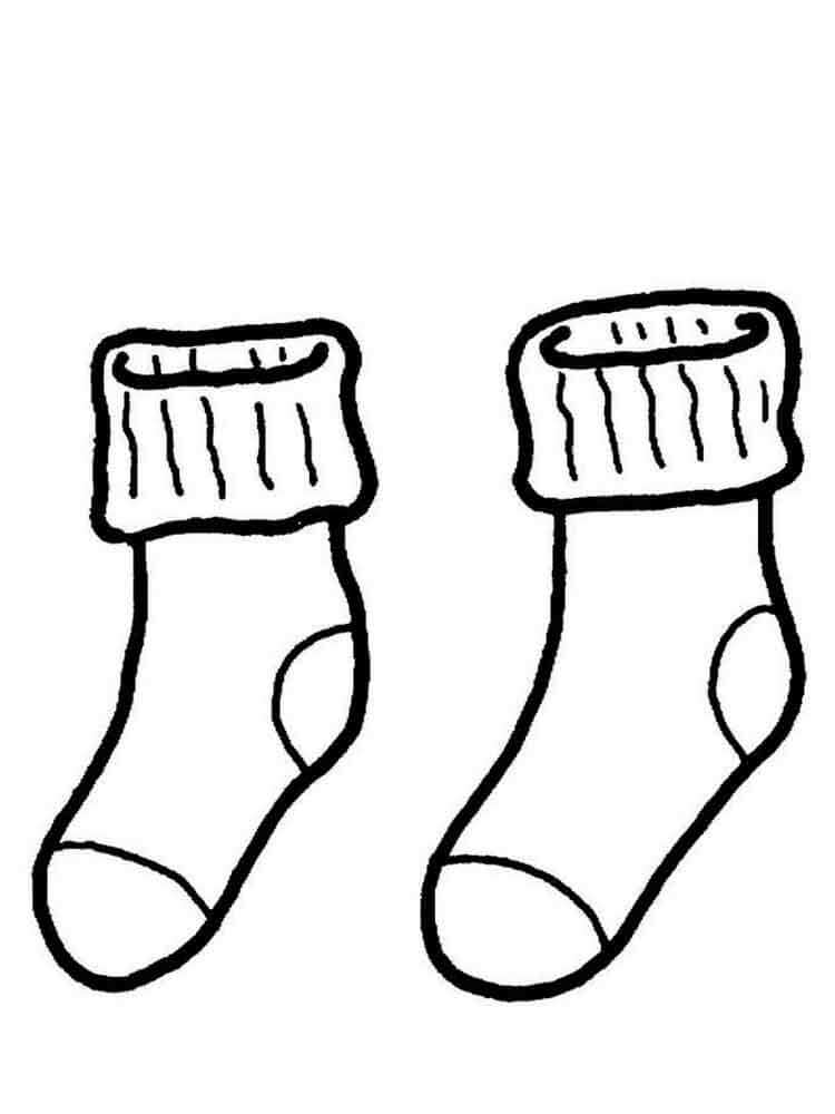 Dibujo de Buenos Calcetines para Colorear y Imprimir