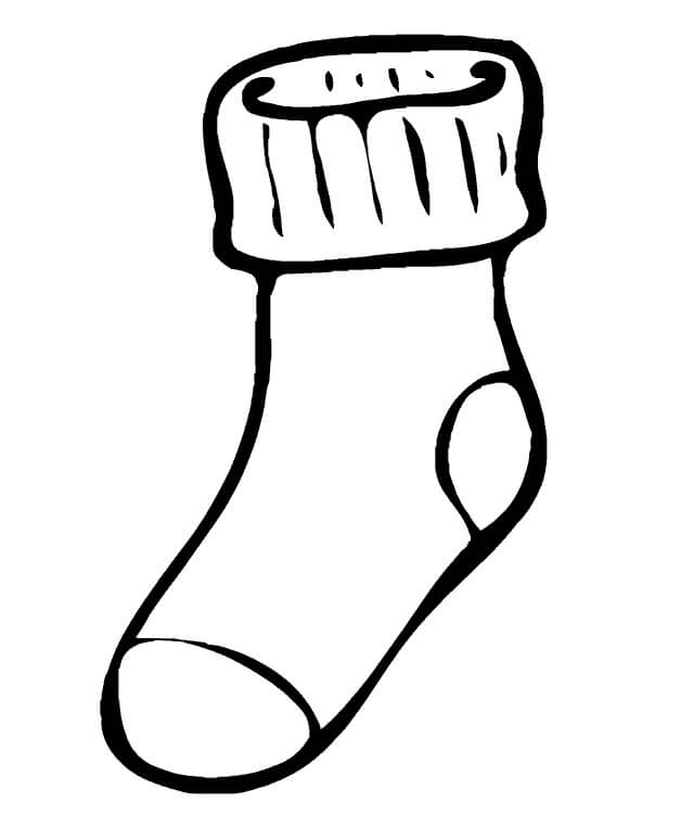 Dibujo de Calcetín de Dibujo para Colorear y Imprimir