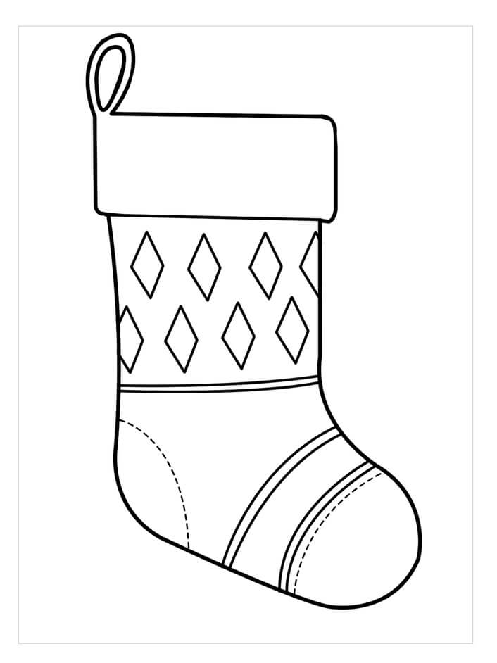 Dibujo de Calcetín Dulce para Colorear y Imprimir