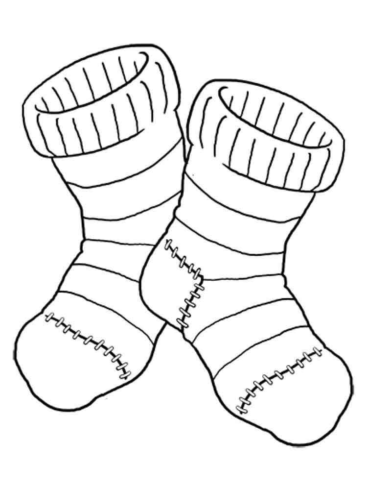 Dibujo de Calcetín Normal para Colorear y Imprimir