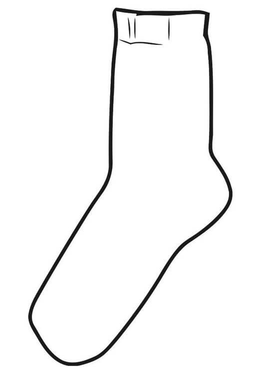 Dibujo de Calcetín Simple para Colorear y Imprimir