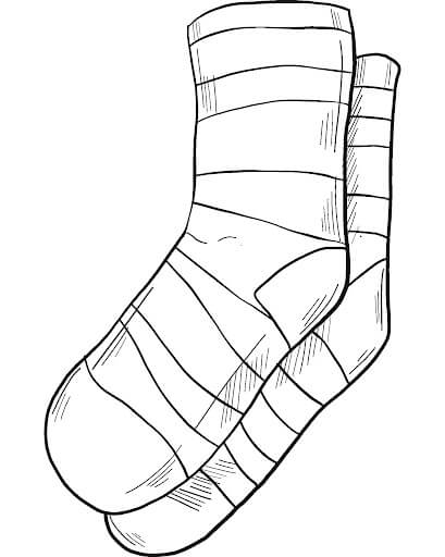 Dibujo de Calcetines de Dibujo a Mano para Colorear y Imprimir