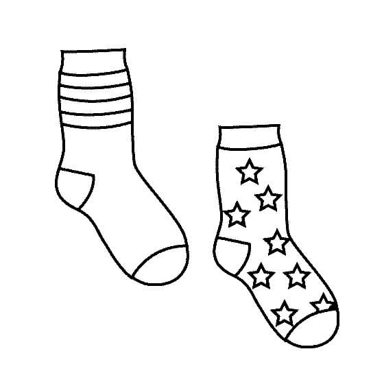 Dibujo de Calcetines Salvajes para Colorear y Imprimir