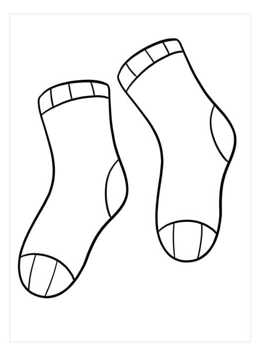 Dibujo de dos Calcetines Básicos para Colorear y Imprimir