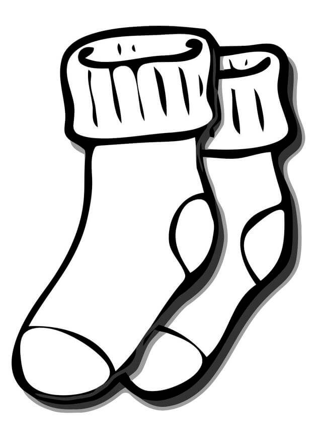 Dibujo de Grandes Calcetines para Colorear y Imprimir