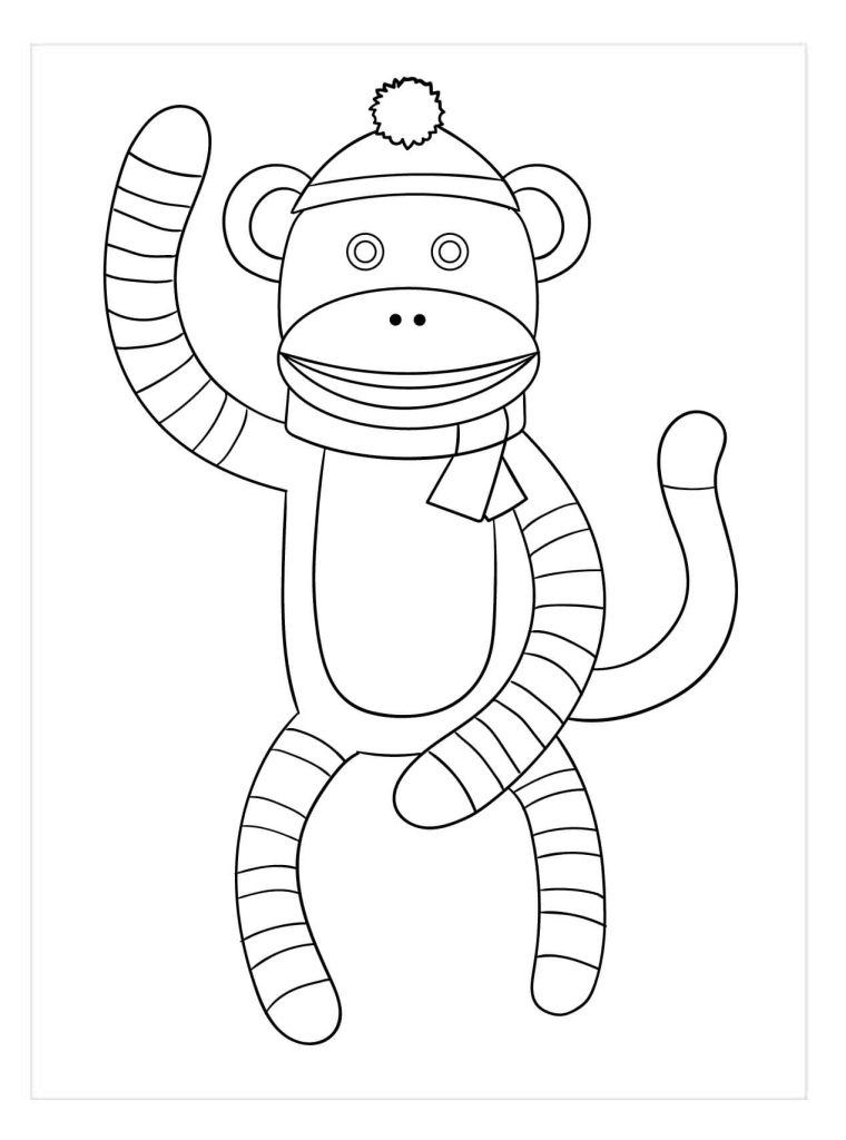 Dibujo de Kawaii Calcetín para Colorear y Imprimir