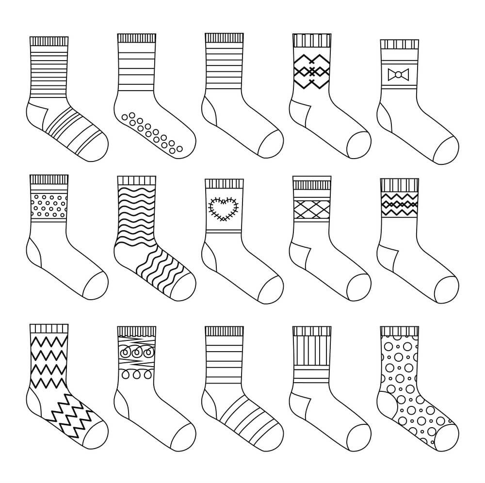 Dibujo de Los Calcetines para Colorear y Imprimir