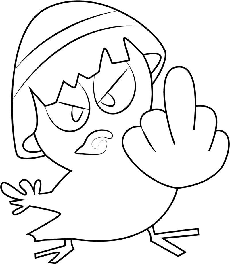 Dibujo de Calimero Enojado para Colorear y Imprimir