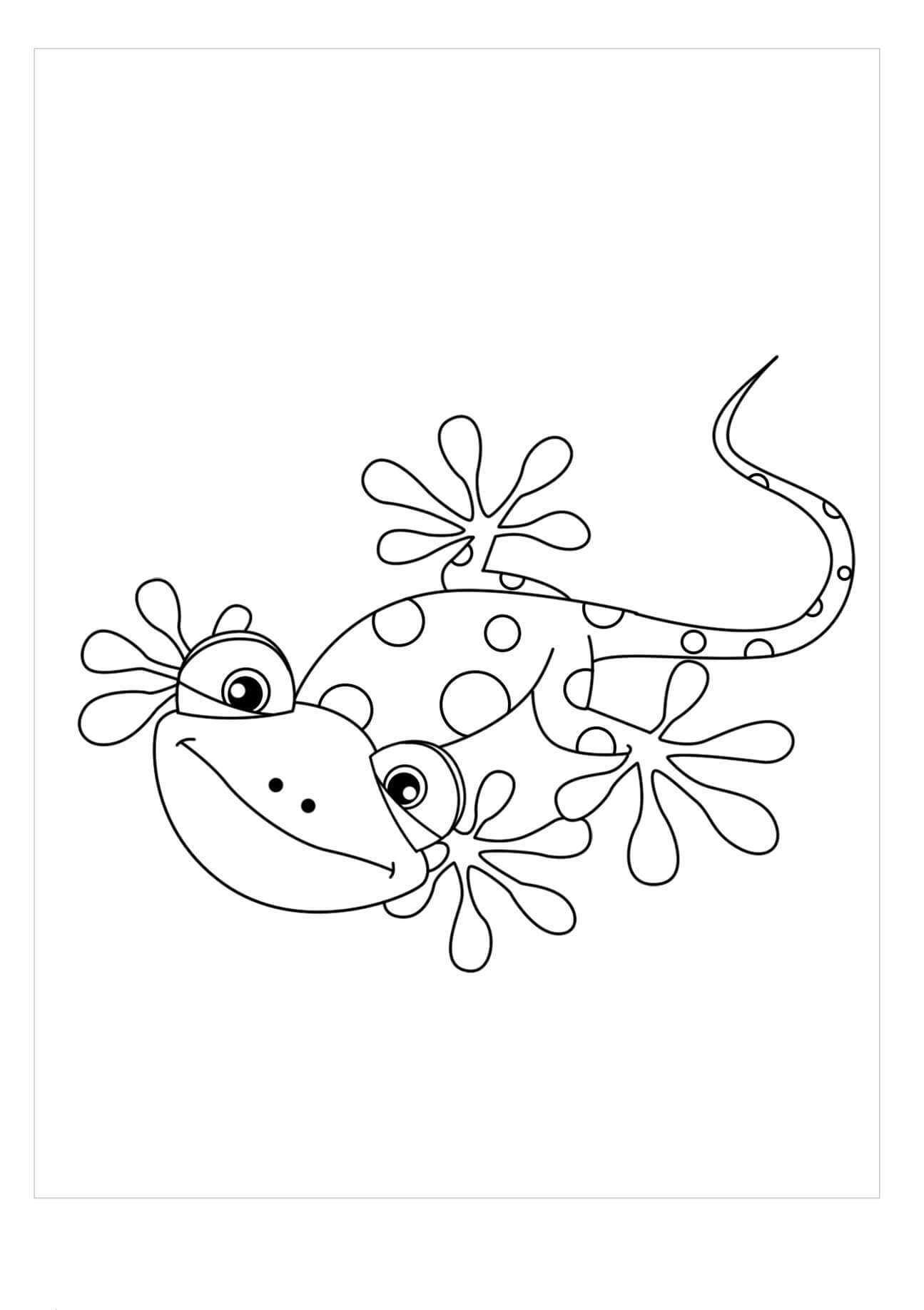 Dibujo de Camaleón Kawaii para Colorear y Imprimir