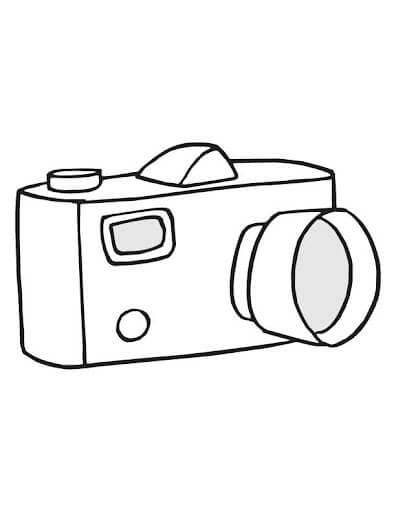 Dibujo de Cámara de Dibujo a Mano para Colorear y Imprimir