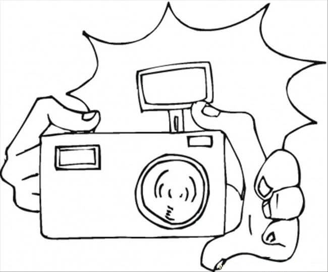 Dibujo de Cámara Imprimible para Colorear y Imprimir