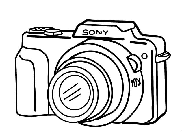 Dibujo de Cámara Sony para Colorear y Imprimir