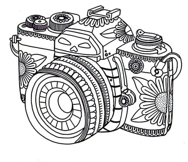 Dibujo de Flor de La Cámara para Colorear y Imprimir