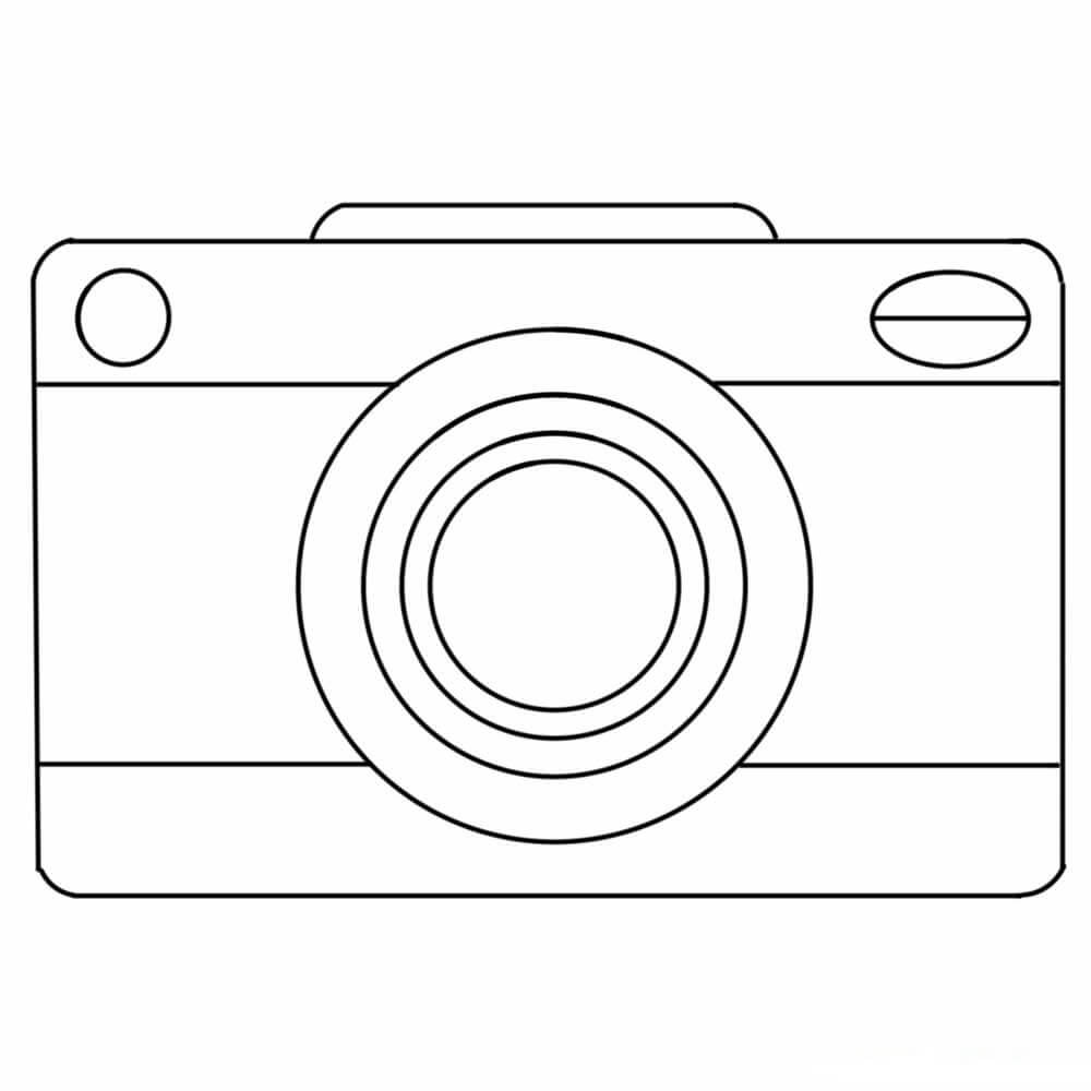 Dibujo de Icono de Cámara para Colorear y Imprimir