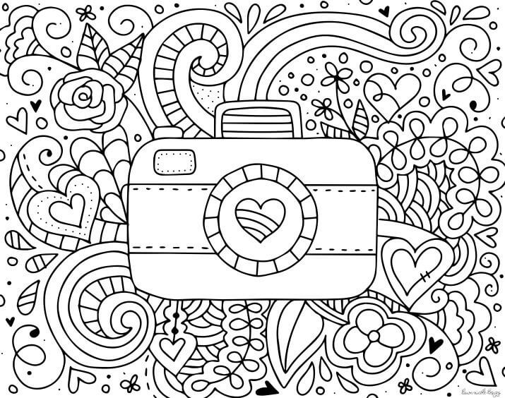 Dibujo de La Cámara Es para Adultos para Colorear y Imprimir