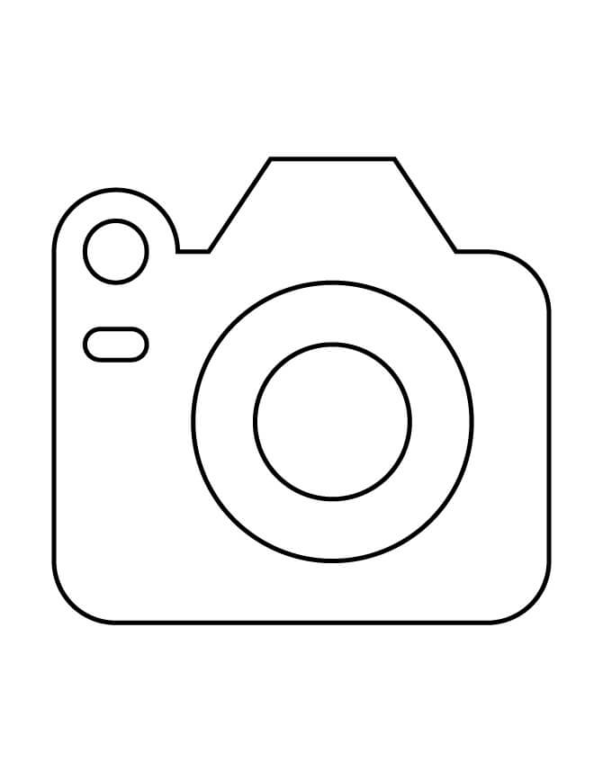 Dibujo de Lindo Icono de Cámara para Colorear y Imprimir