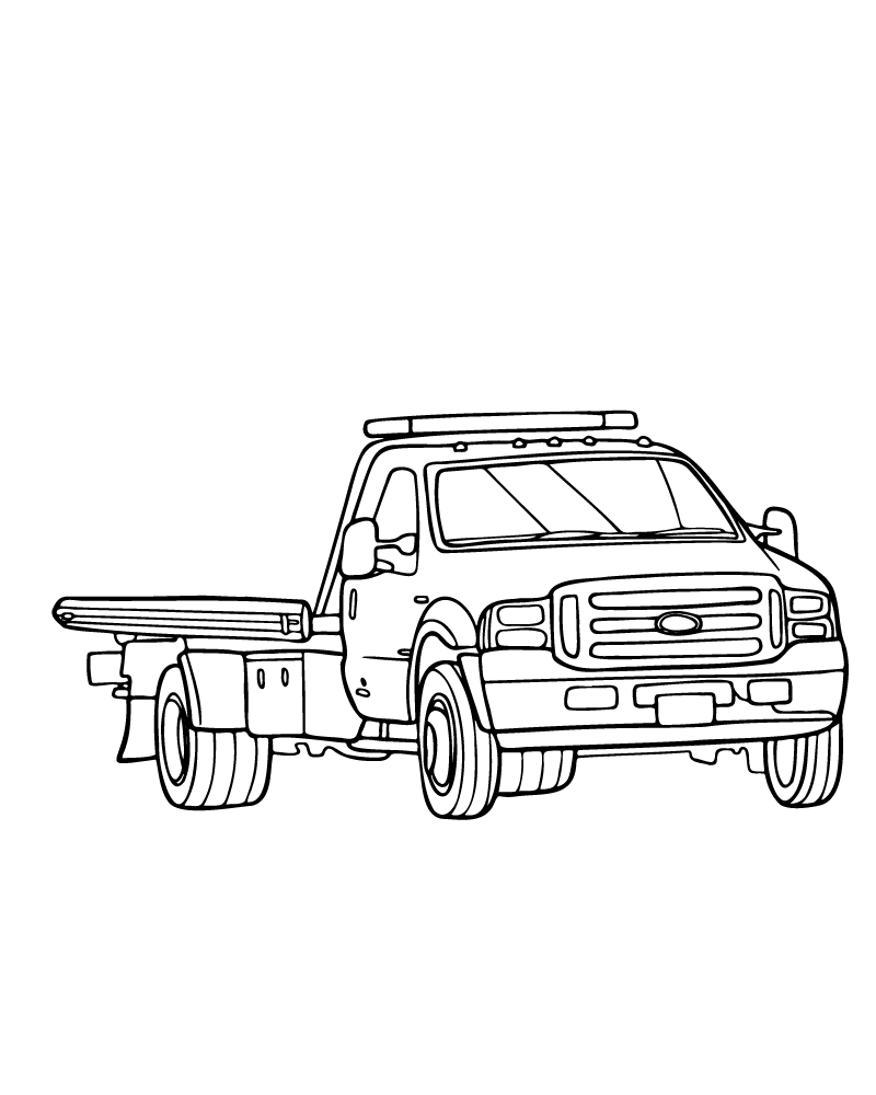 Dibujo de Detailed Tow Truck Coloring Pages para Colorear y Imprimir