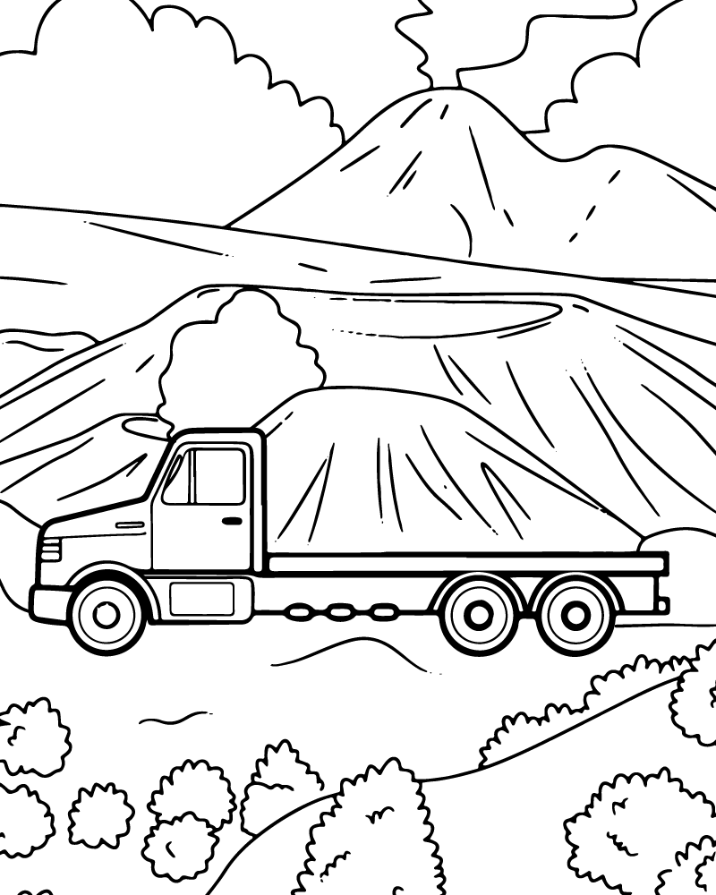 Dibujo de Flatbed Tow Truck Coloring Pages para Colorear y Imprimir
