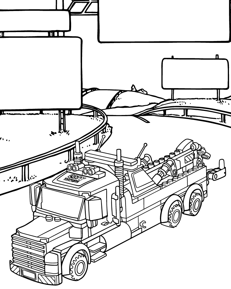 Dibujo de Lego Tow Truck Coloring Pages para Colorear y Imprimir
