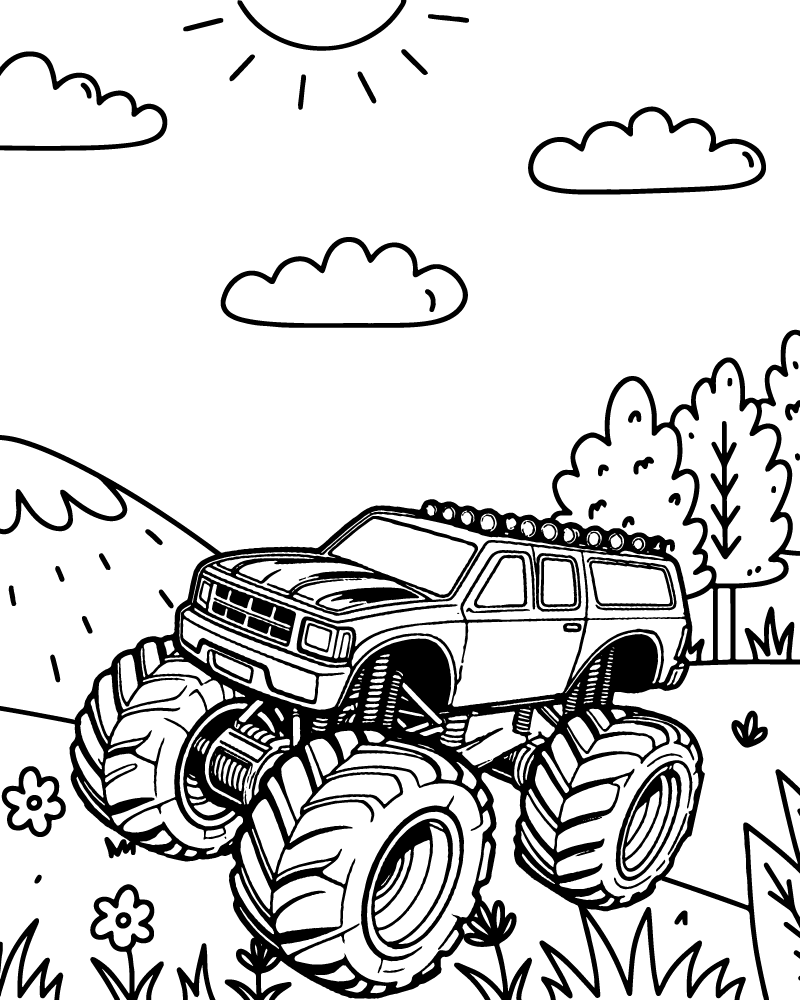 Dibujo de Monster Tow Truck Coloring Pages para Colorear y Imprimir