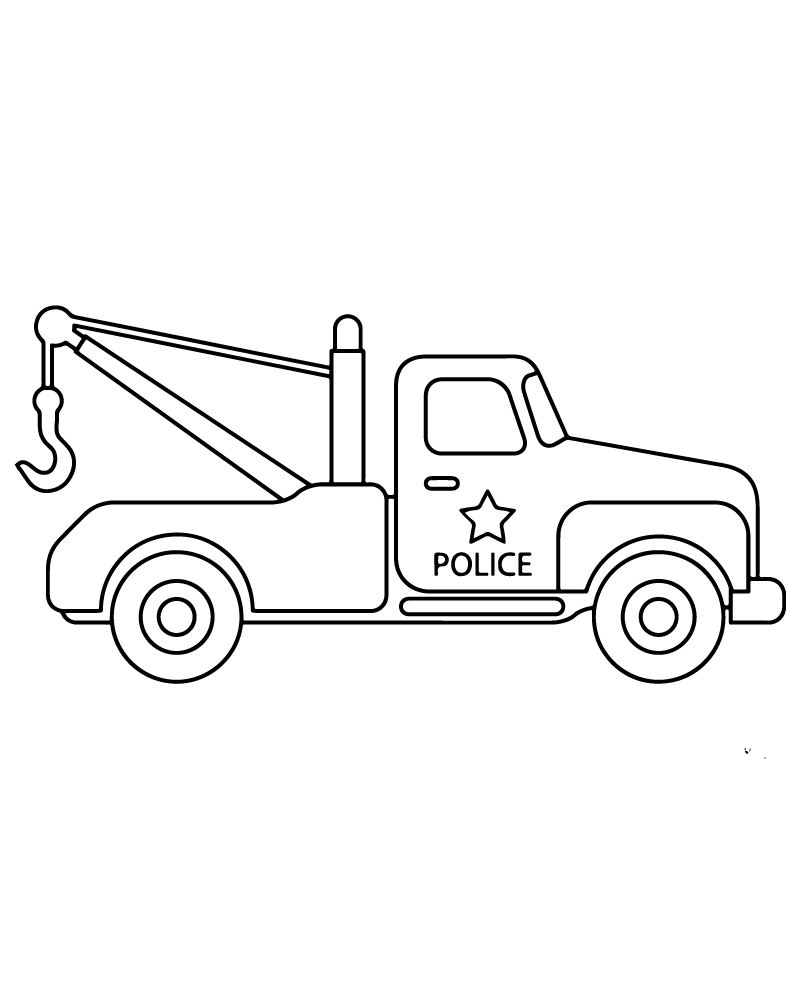 Dibujo de Police Tow Truck Coloring Pages para Colorear y Imprimir