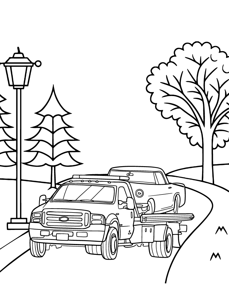 Dibujo de Realistic Tow Truck Coloring Pages para Colorear y Imprimir