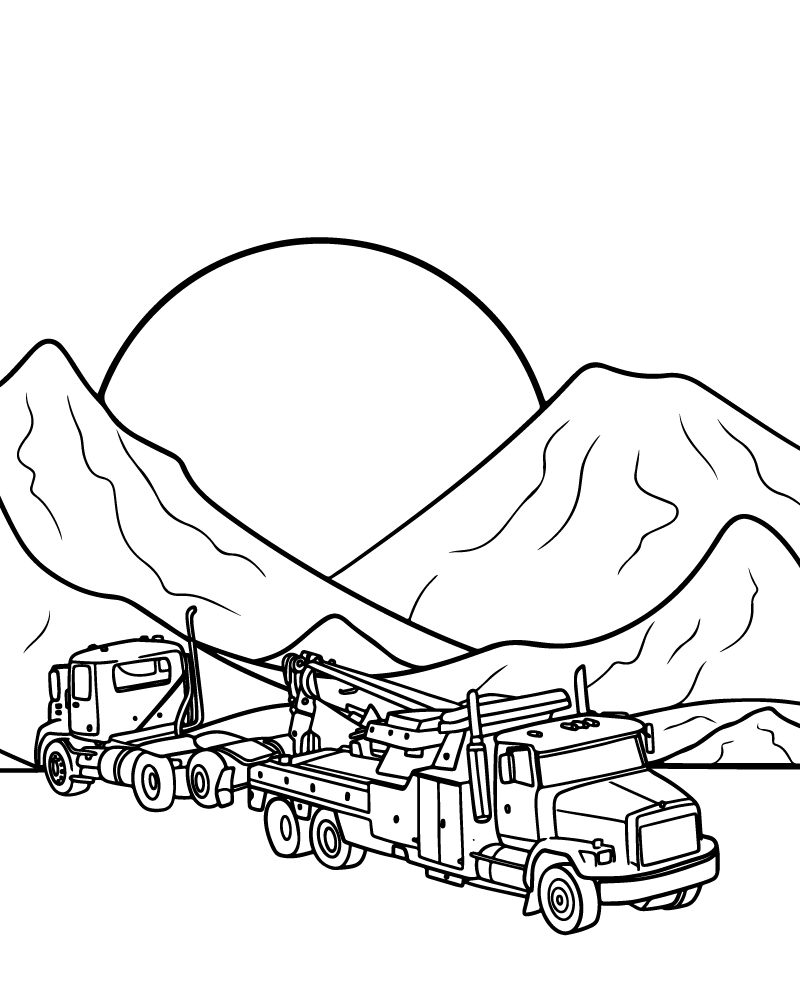 Dibujo de Rescue Mission Tow Truck Coloring Pages para Colorear y Imprimir