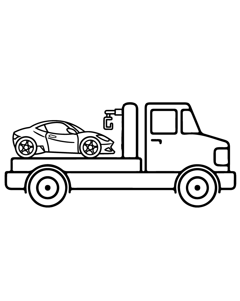 Dibujo de Tow Truck In Action Coloring Pages para Colorear y Imprimir