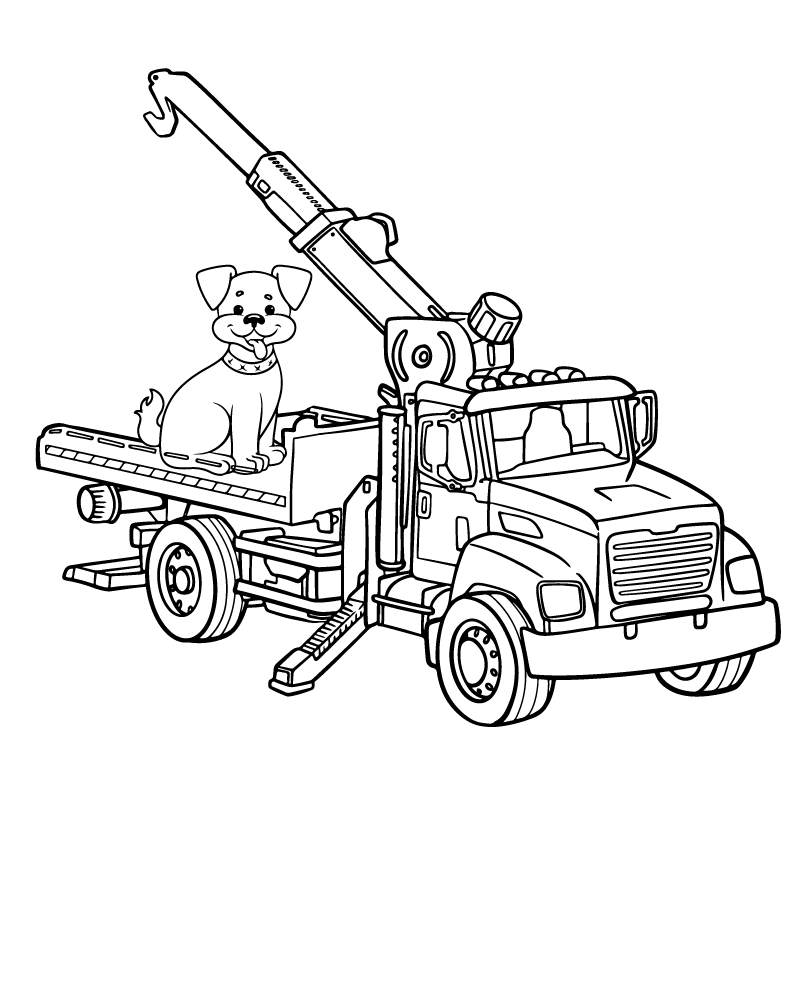 Dibujo de Tow Truck With Animals Coloring Pages para Colorear y Imprimir