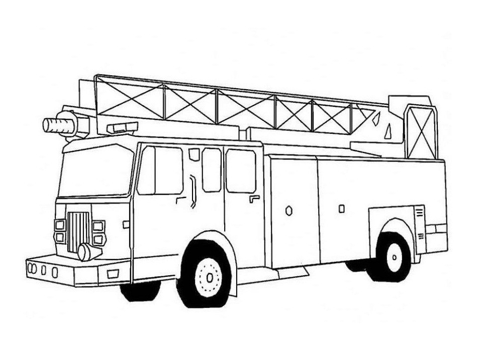 dibujo buen camion de bomberos 2 imprimir y colorear