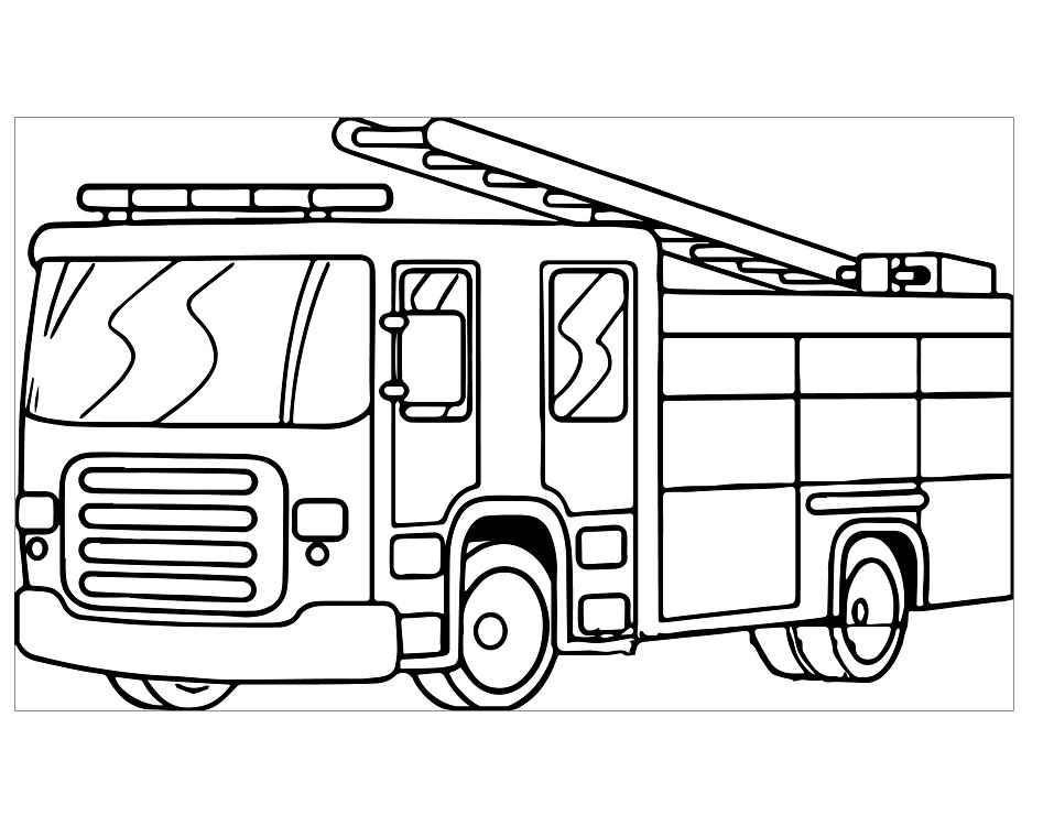 dibujo buen camion de bomberos imprimir y colorear