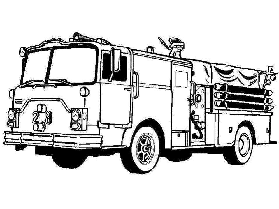 dibujo camion de bomberos fresco imprimir y colorear