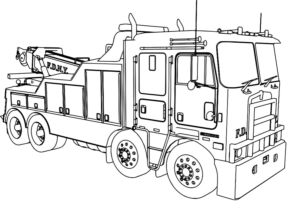 dibujo camion de bomberos impresionante imprimir y colorear