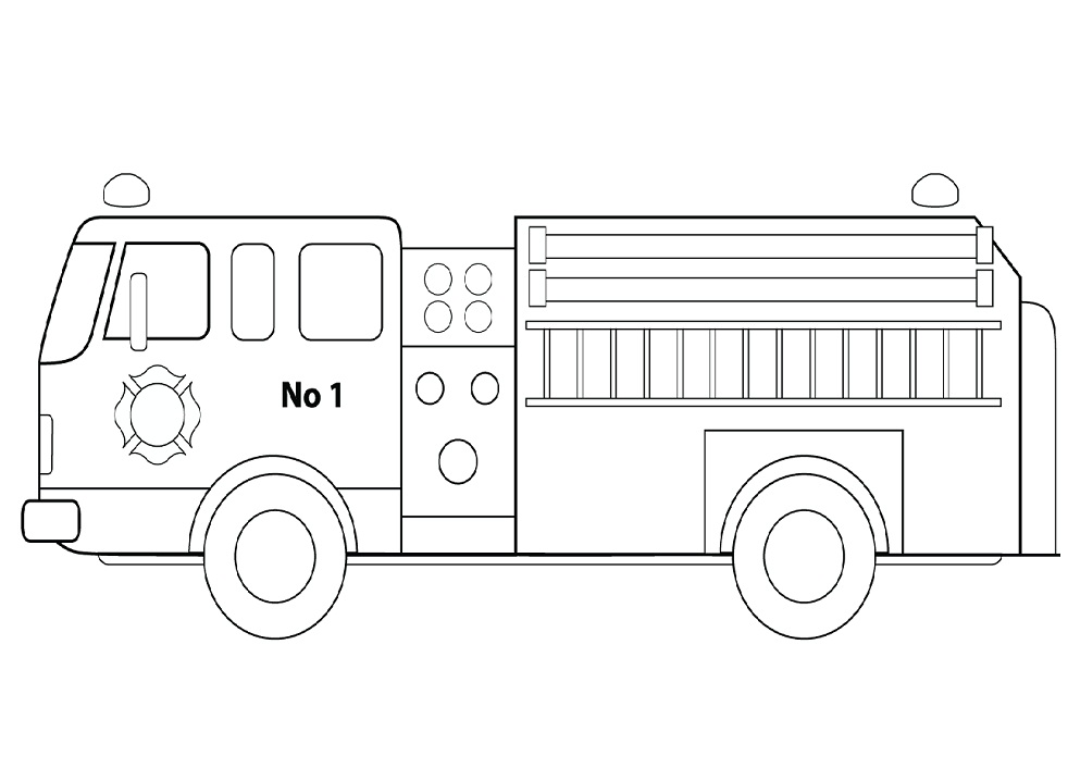dibujo camion de bomberos imprimir y colorear