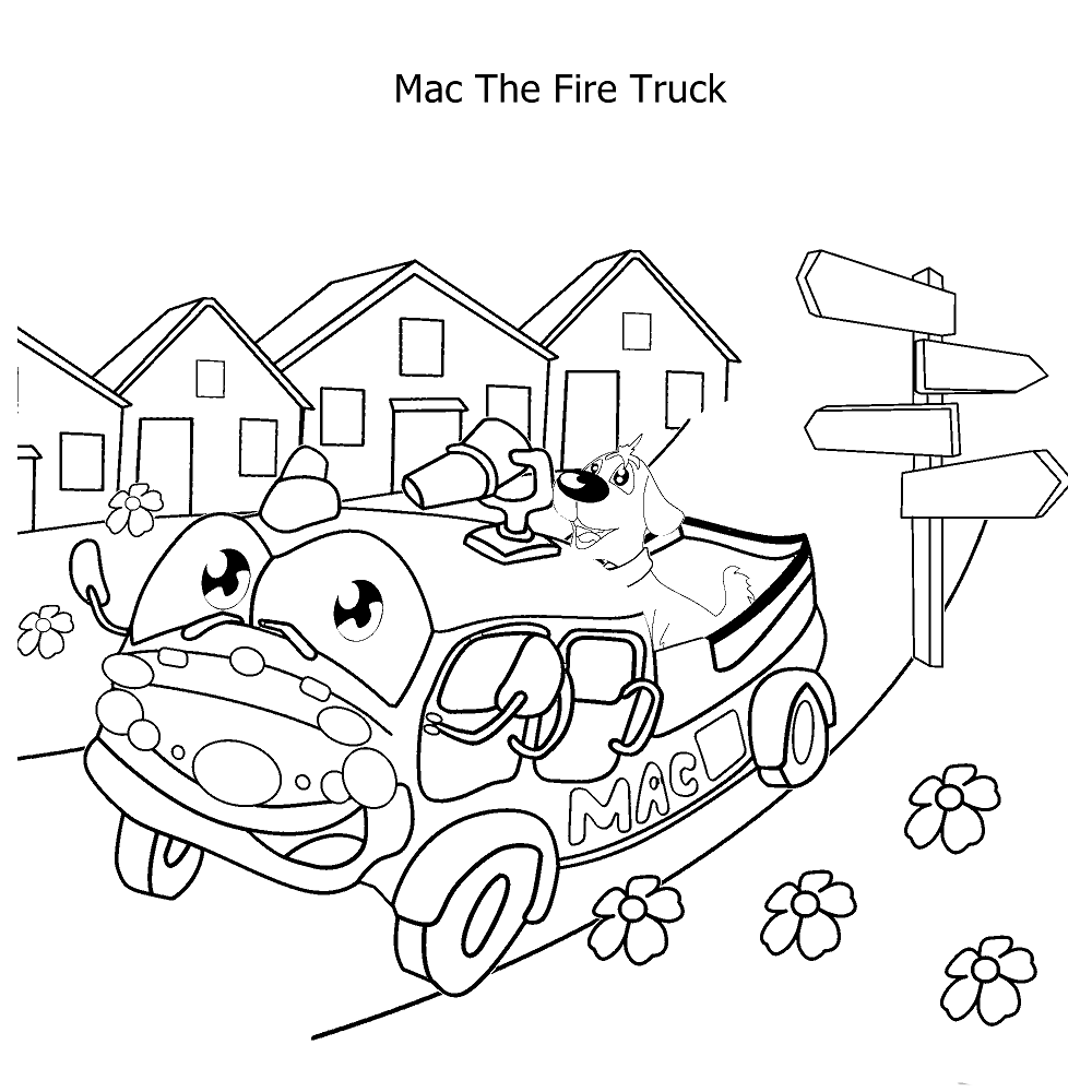 dibujo mac el camion de bomberos imprimir y colorear