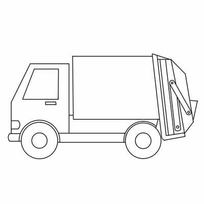 dibujo blippi conduciendo un camion de basura para imprimir y colorear