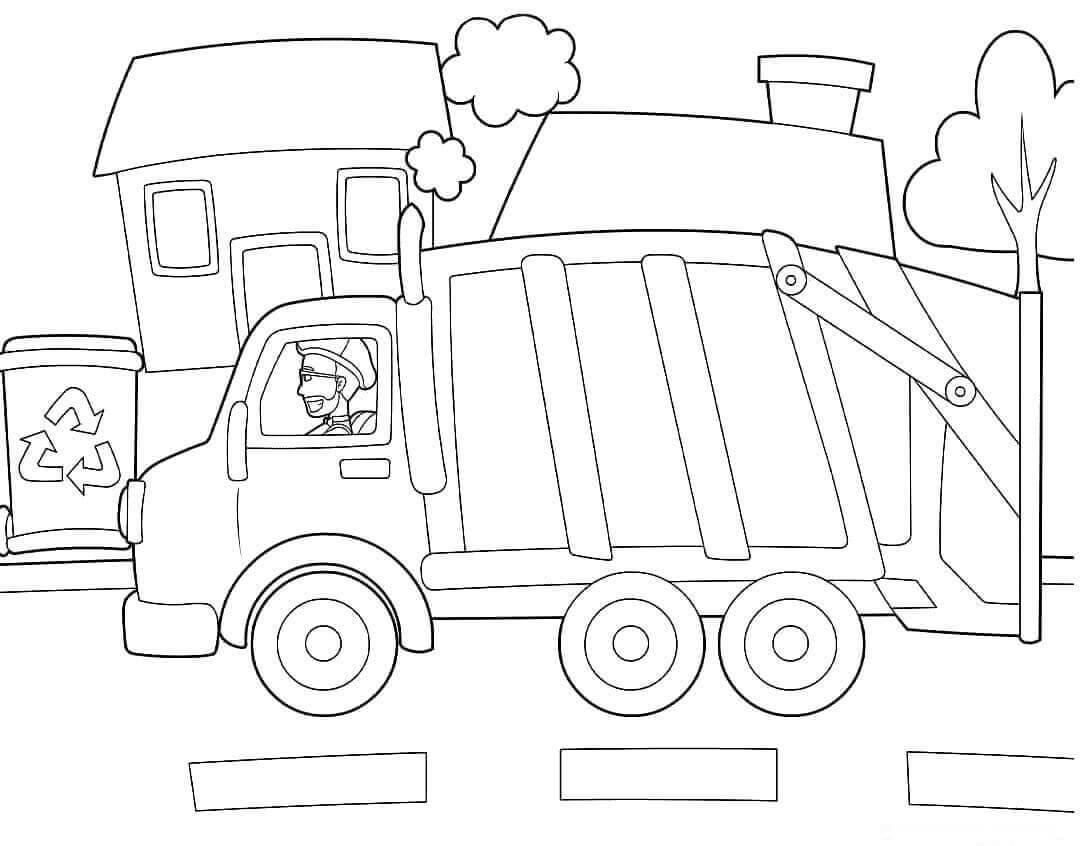 dibujo camion de basura 1 para imprimir y colorear