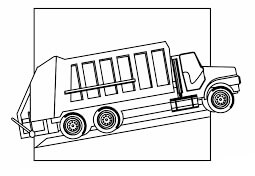 dibujo camion de basura basico para imprimir y colorear
