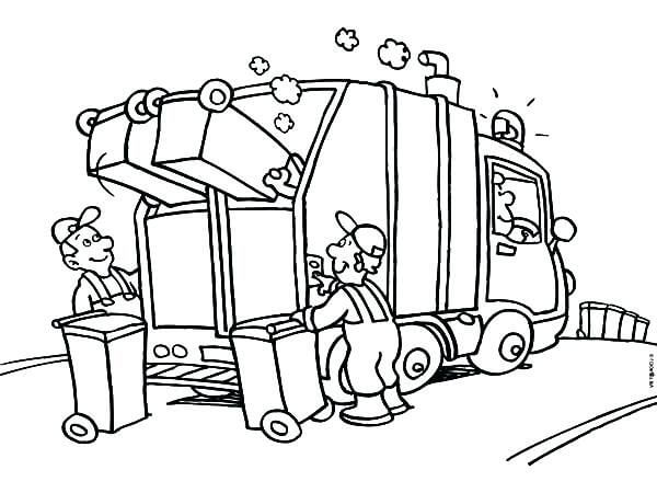 dibujo camion de basura de cumpleanos para imprimir y colorear