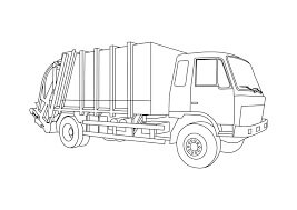 dibujo camion de basura de dibujos animados para imprimir y colorear