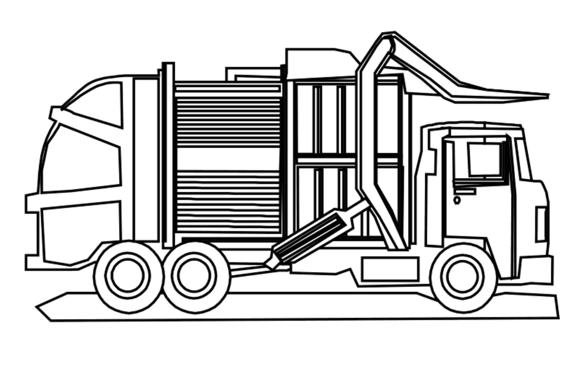 dibujo camion de basura impresionante para imprimir y colorear