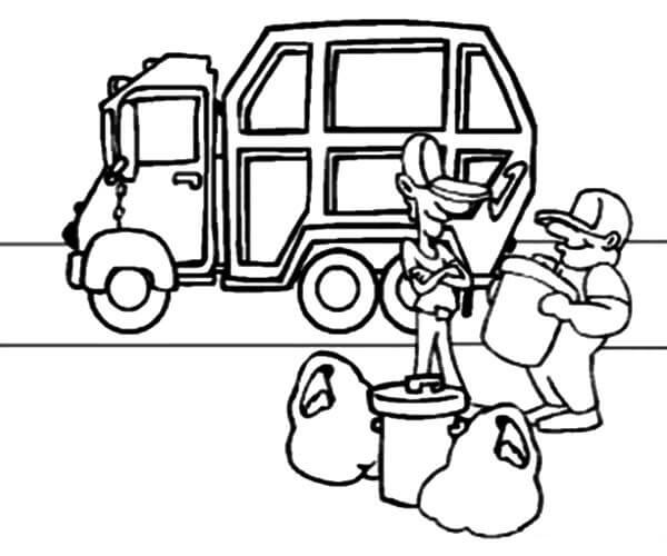 dibujo camion de basura imprimible para imprimir y colorear