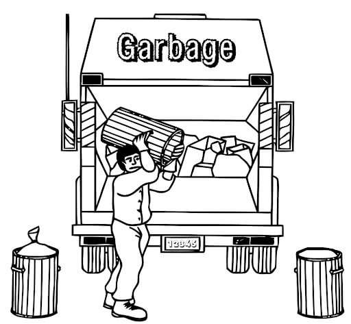 dibujo camion de basura normal para imprimir y colorear