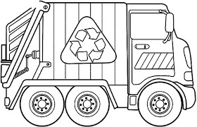 Dibujo de Hermoso Camión de Basura para Colorear y Imprimir